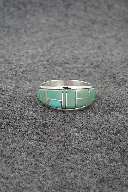Turquoise & Sterling Silver Ring - Edison Yazzie - Size 11.5