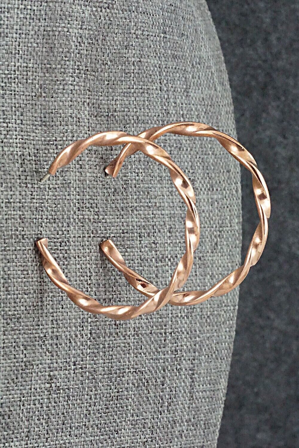 Copper Hoop Earrings - Elaine Tahe