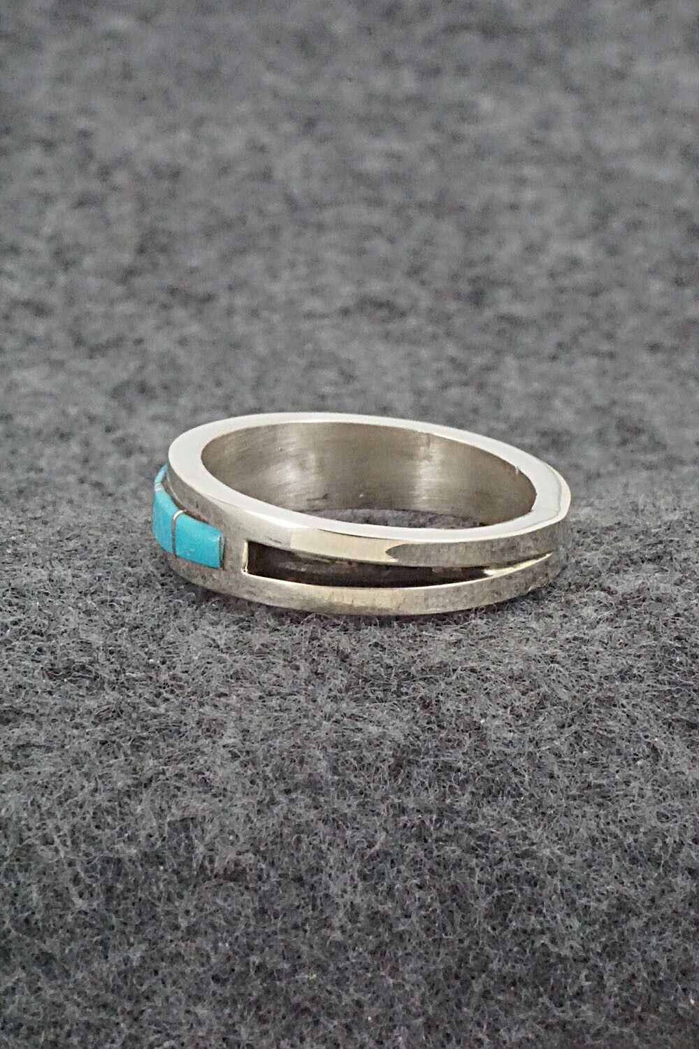 Turquoise & Sterling Silver Inlay Ring - Wilbert Muskett Jr. - Size 11.5