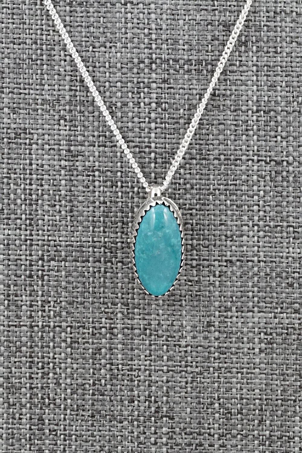 Turquoise & Sterling Silver Necklace and Earrings Set - Murray Hannaweeka