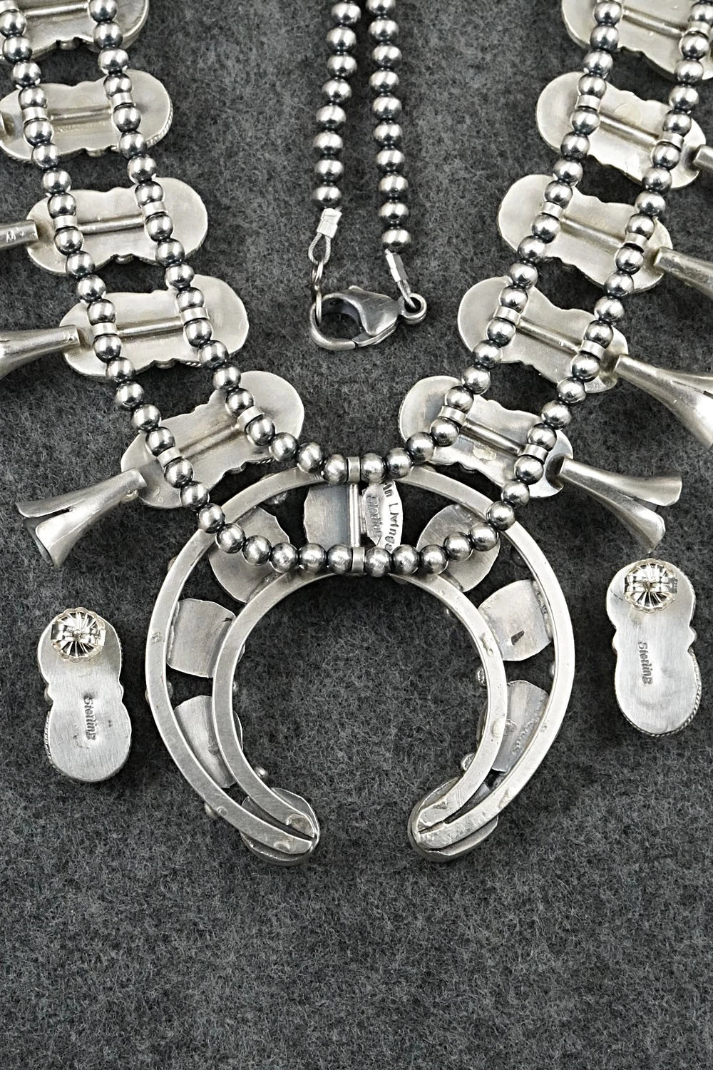 Turquoise & Sterling Silver Squash Blossom Set - Darrin Livingston