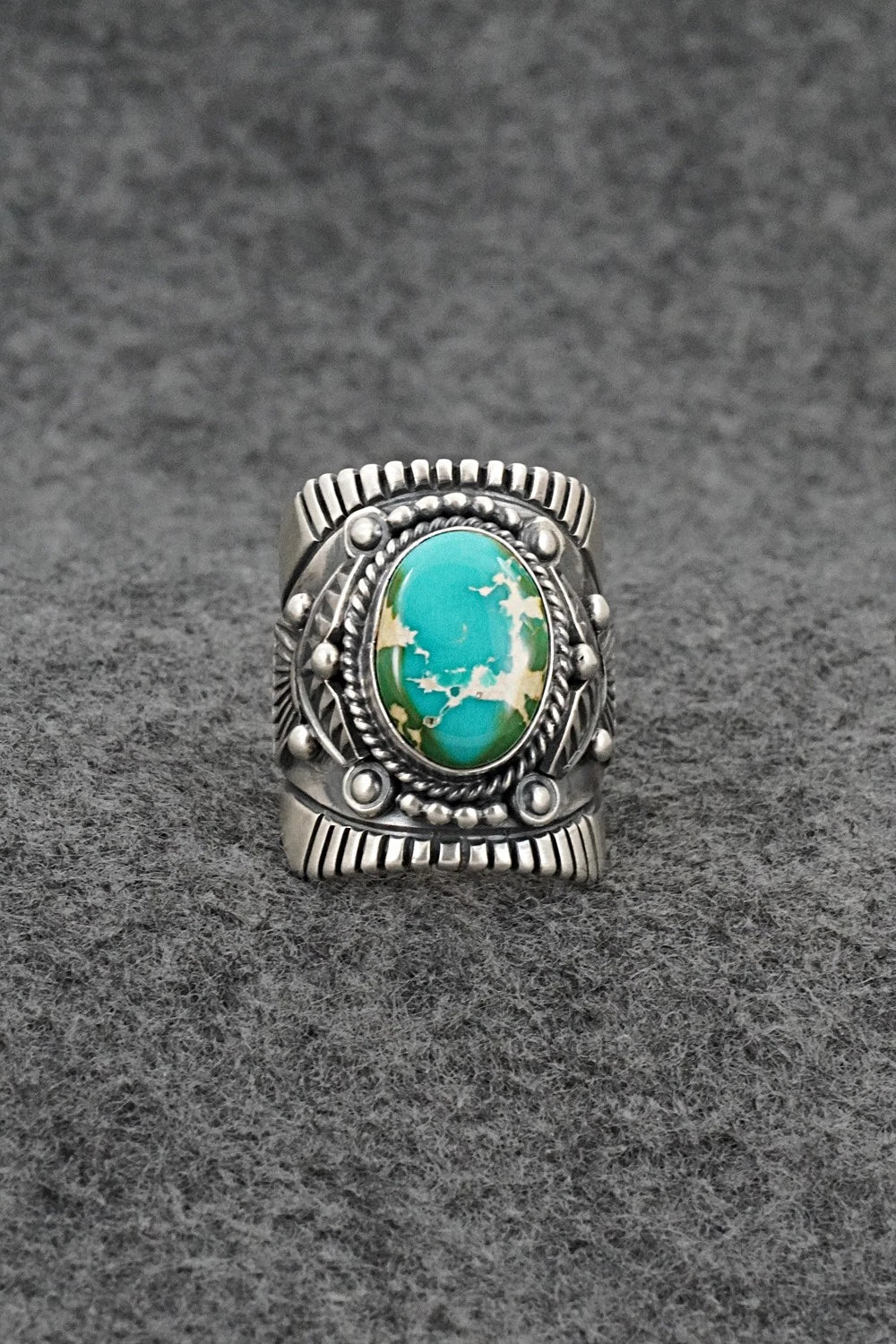 Turquoise & Sterling Silver Ring - Derrick Gordon - Size 7.5