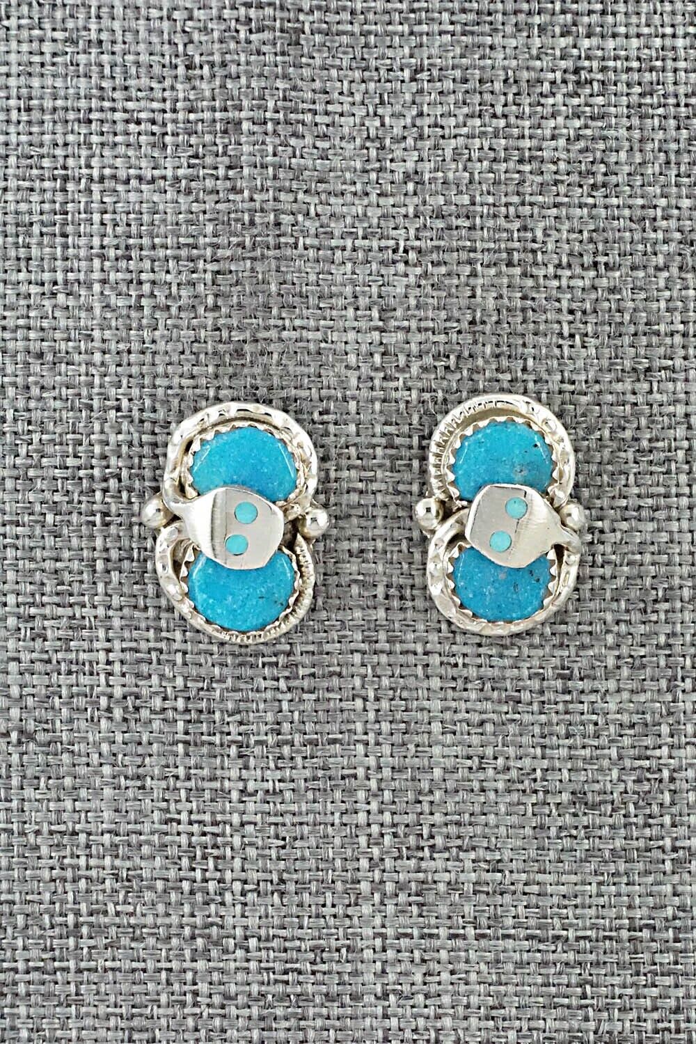 Turquoise & Sterling Silver Earrings - Joy Calavaza