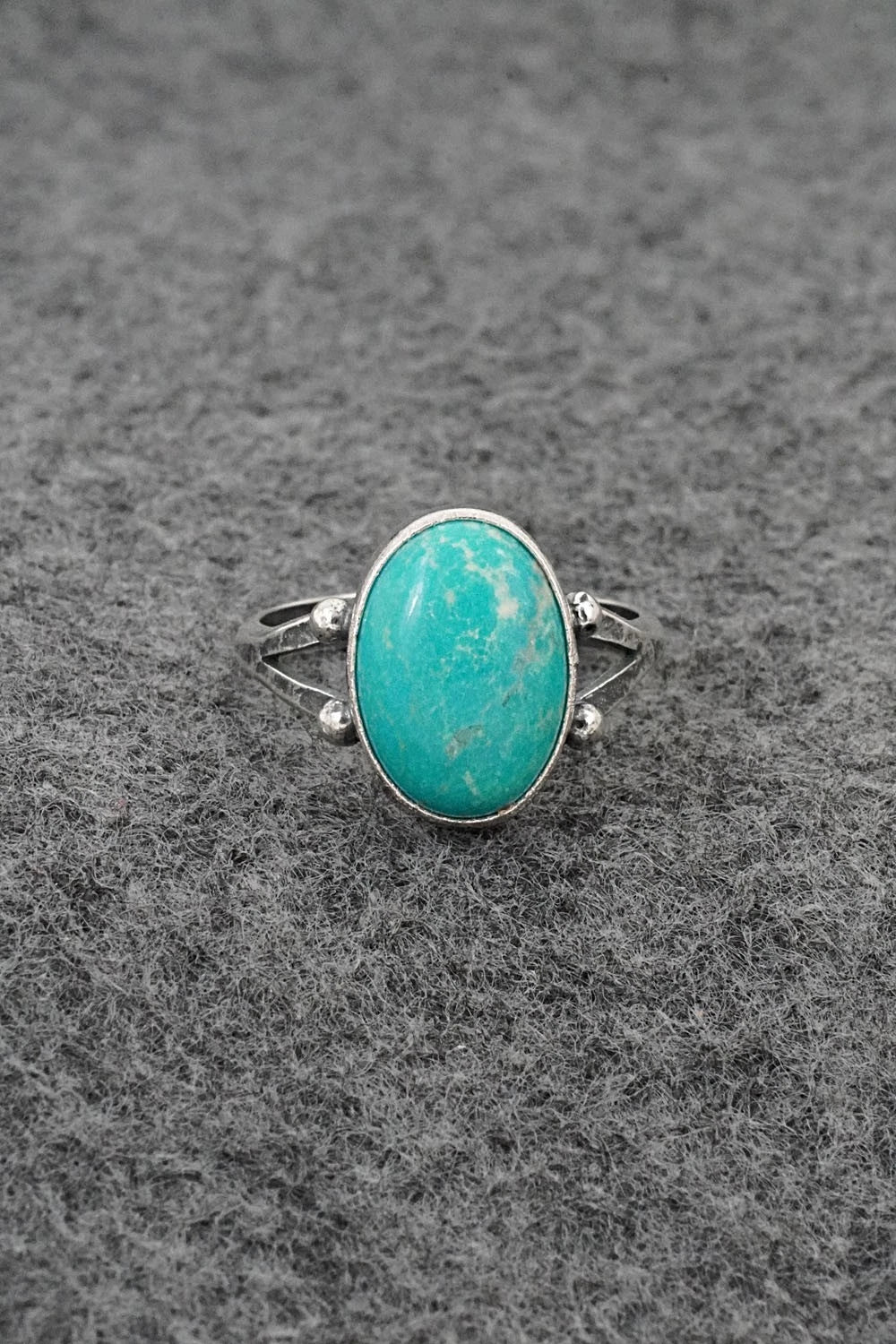 Turquoise and Sterling Silver Ring - Jerryson Henio - Size 7.75