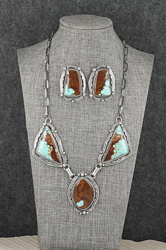 Turquoise & Sterling Silver Necklace and Earrings Set - Randy Boyd