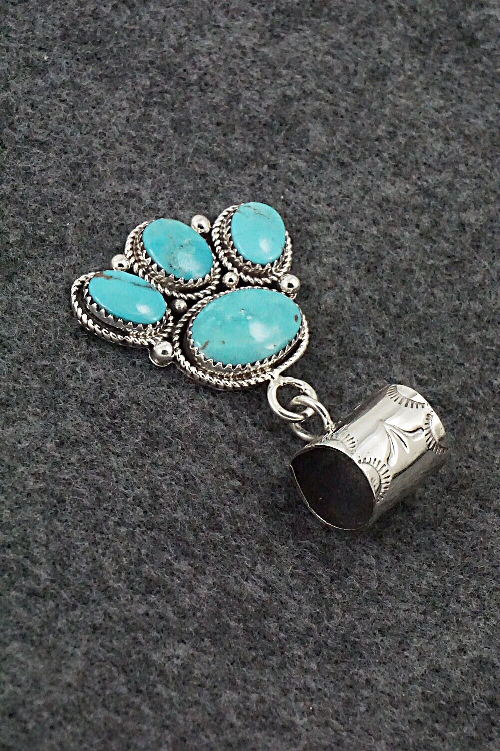 Turquoise & Sterling Silver Pendant and Earrings Set - Ernest Hawthorne