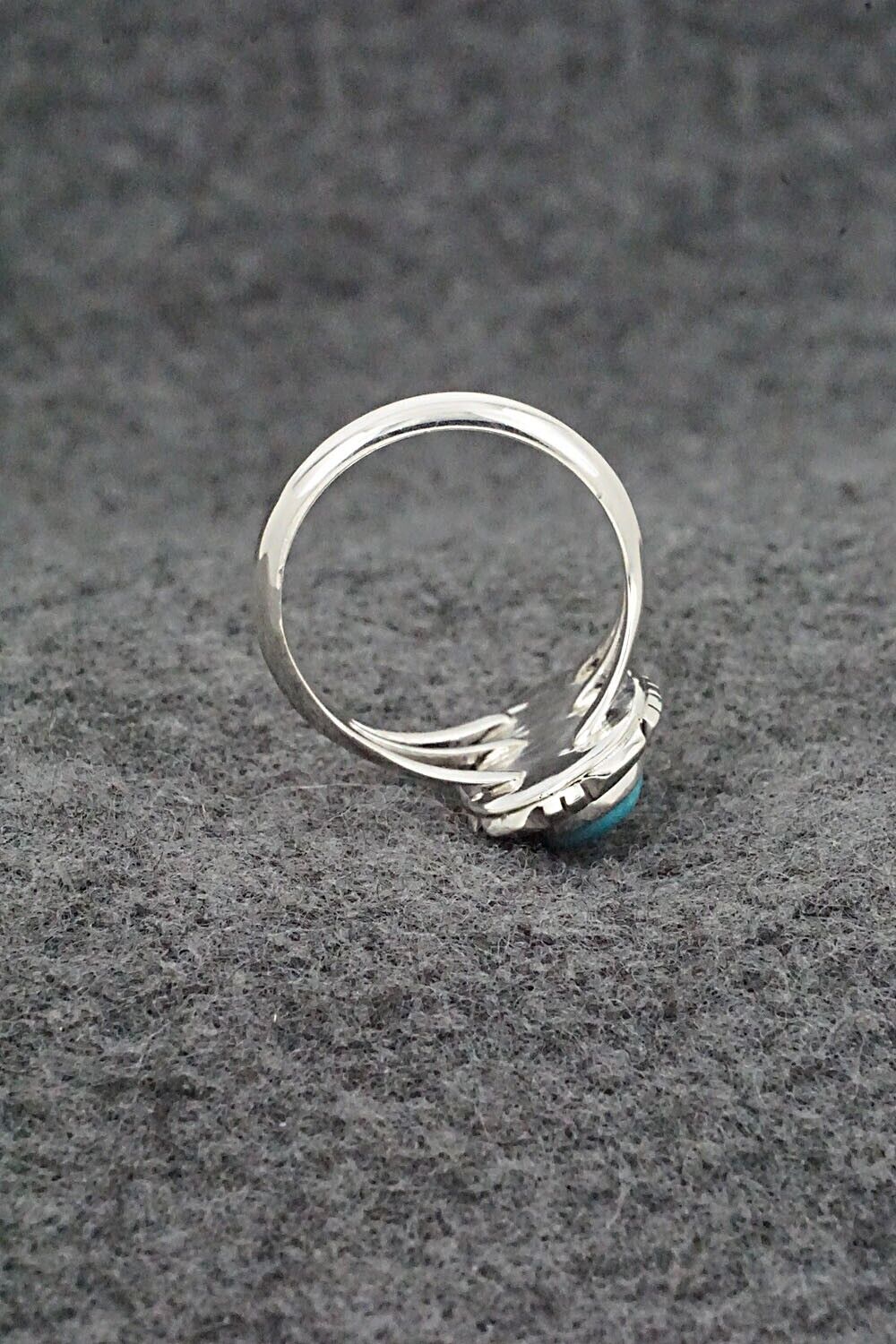 Turquoise & Sterling Silver Ring - Amos Begay - Size 7.5