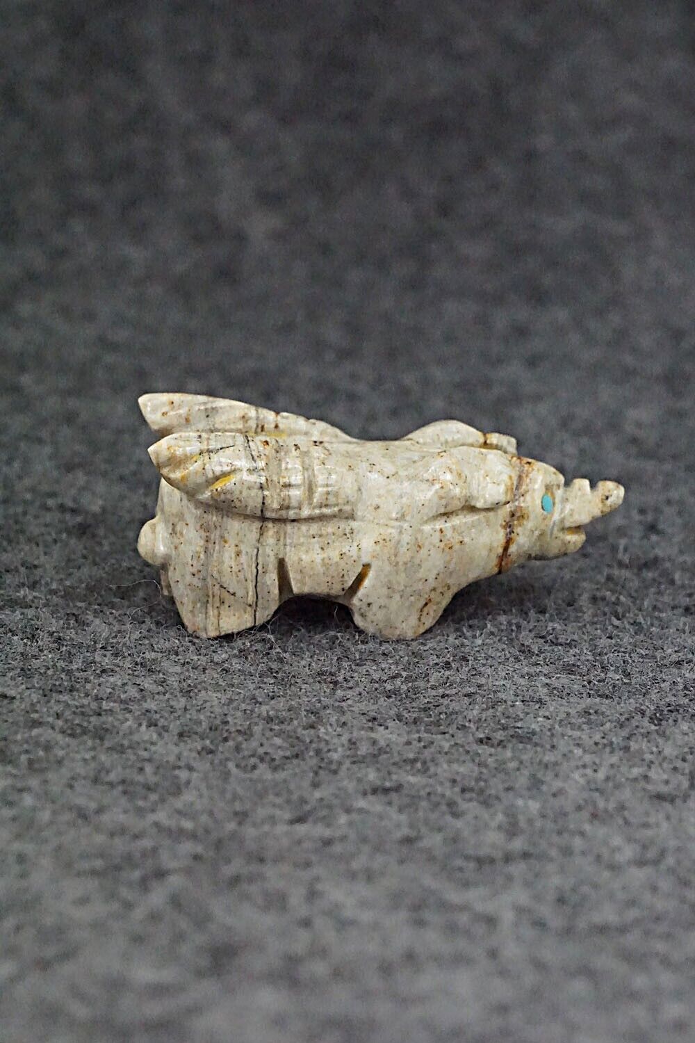 Pig With Wings Zuni Fetish Carving - Stanton Hanaweeka