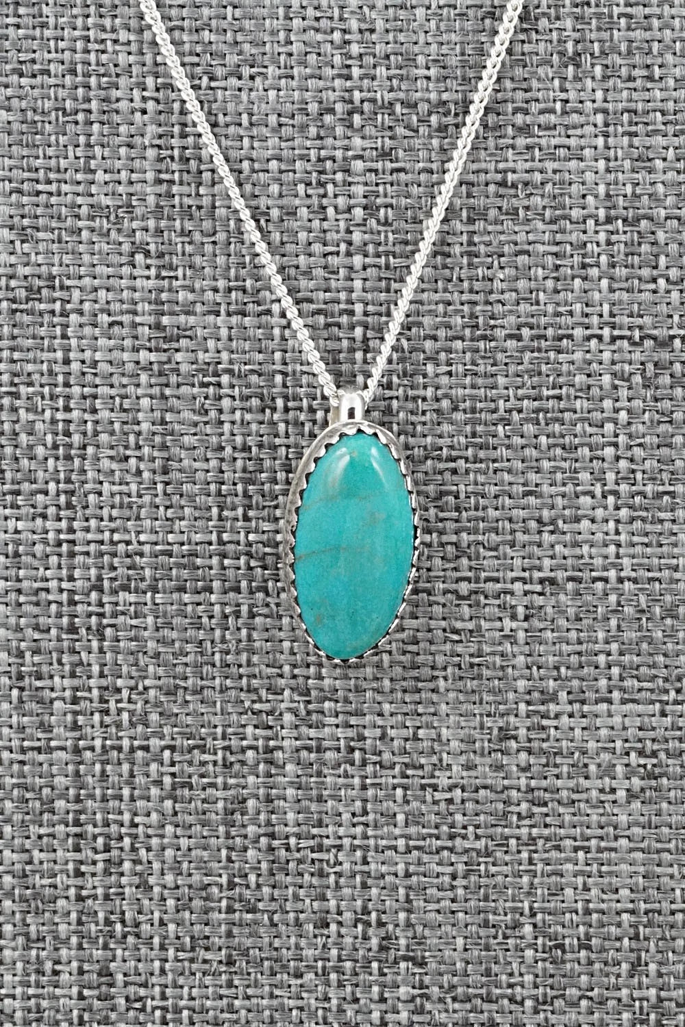 Turquoise & Sterling Silver Necklace and Earrings Set - Murray Hannaweeka