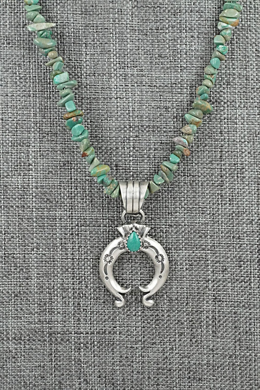 Turquoise & Sterling Silver Necklace 18" - Louise Joe