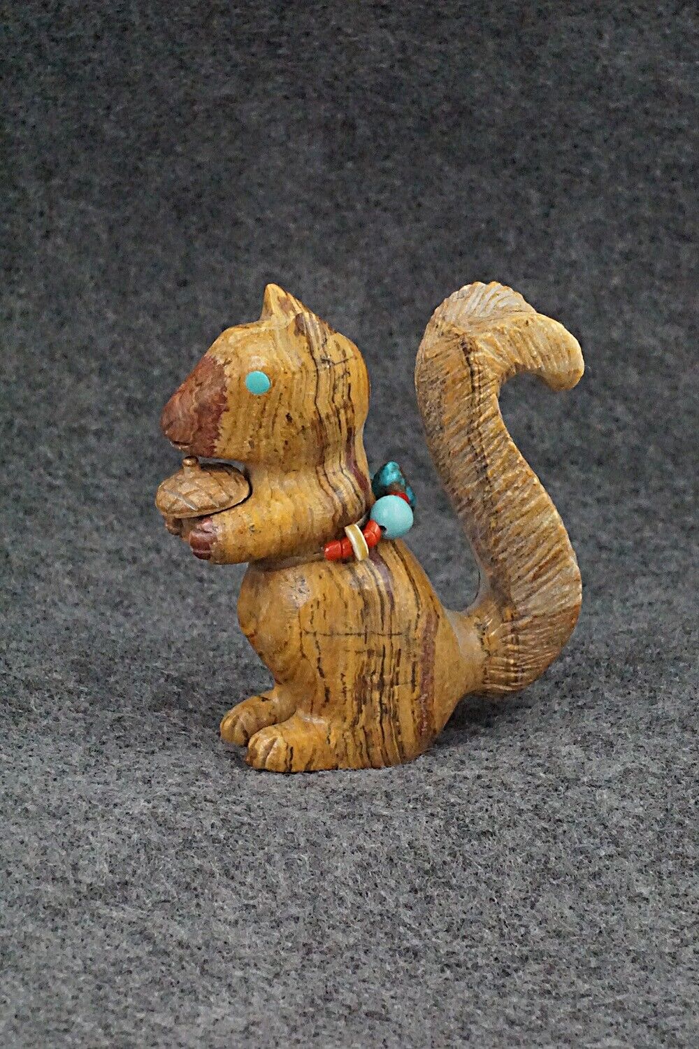 Squirrel with Acorn Zuni Fetish Carving - Douglas Martza