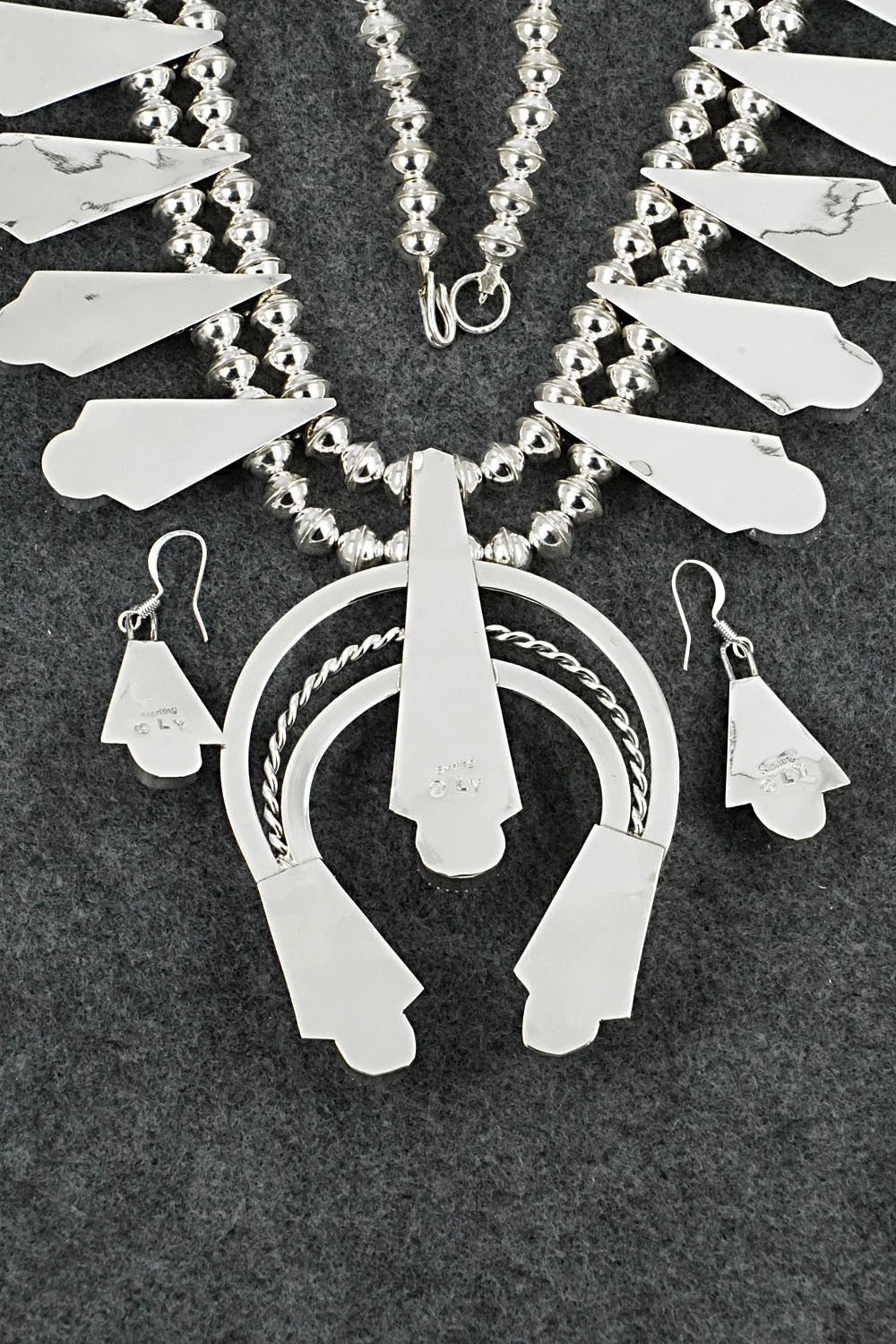 Turquoise & Sterling Silver Squash Blossom Set - Louise Yazzie