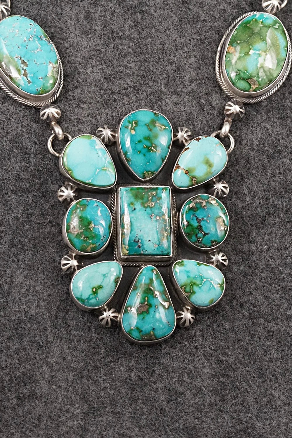 Turquoise & Sterling Silver Necklace and Earrings Set - Kathleen Livingston