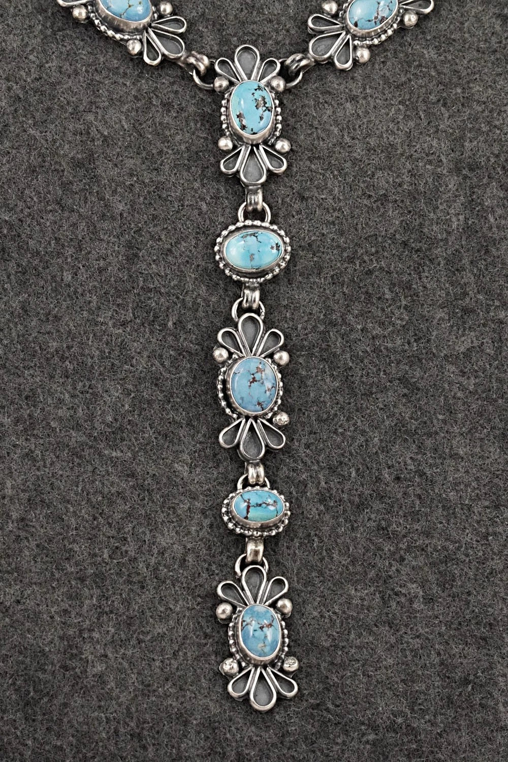 Turquoise & Sterling Silver Necklace and Earrings Set - Darrin Livingston
