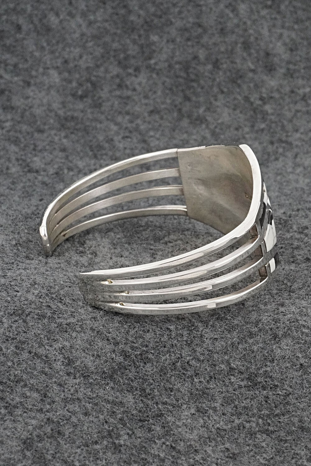 White Buffalo & Sterling Silver Inlay Bracelet - Andrew Enrico