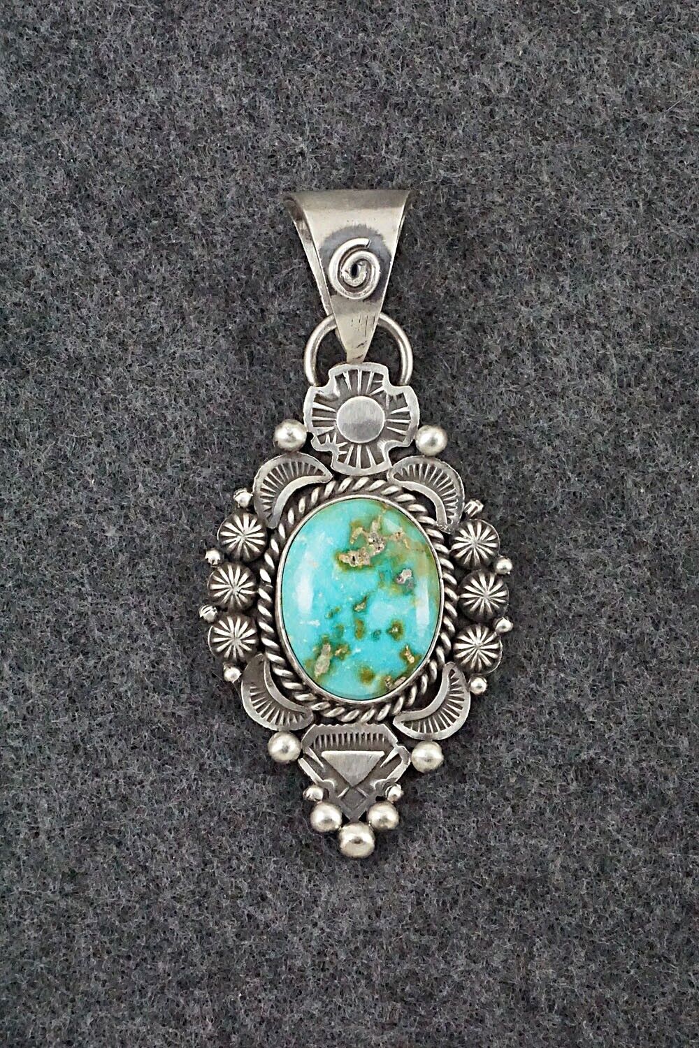 Turquoise & Sterling Silver Pendant - Rosita Calladitto