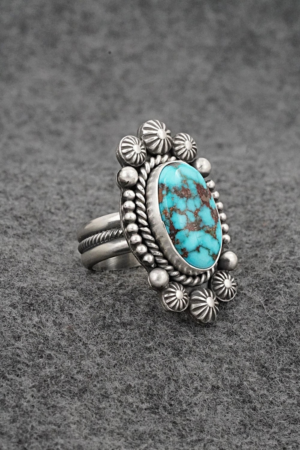 Turquoise & Sterling Silver Ring - Michael Calladitto - Size 7