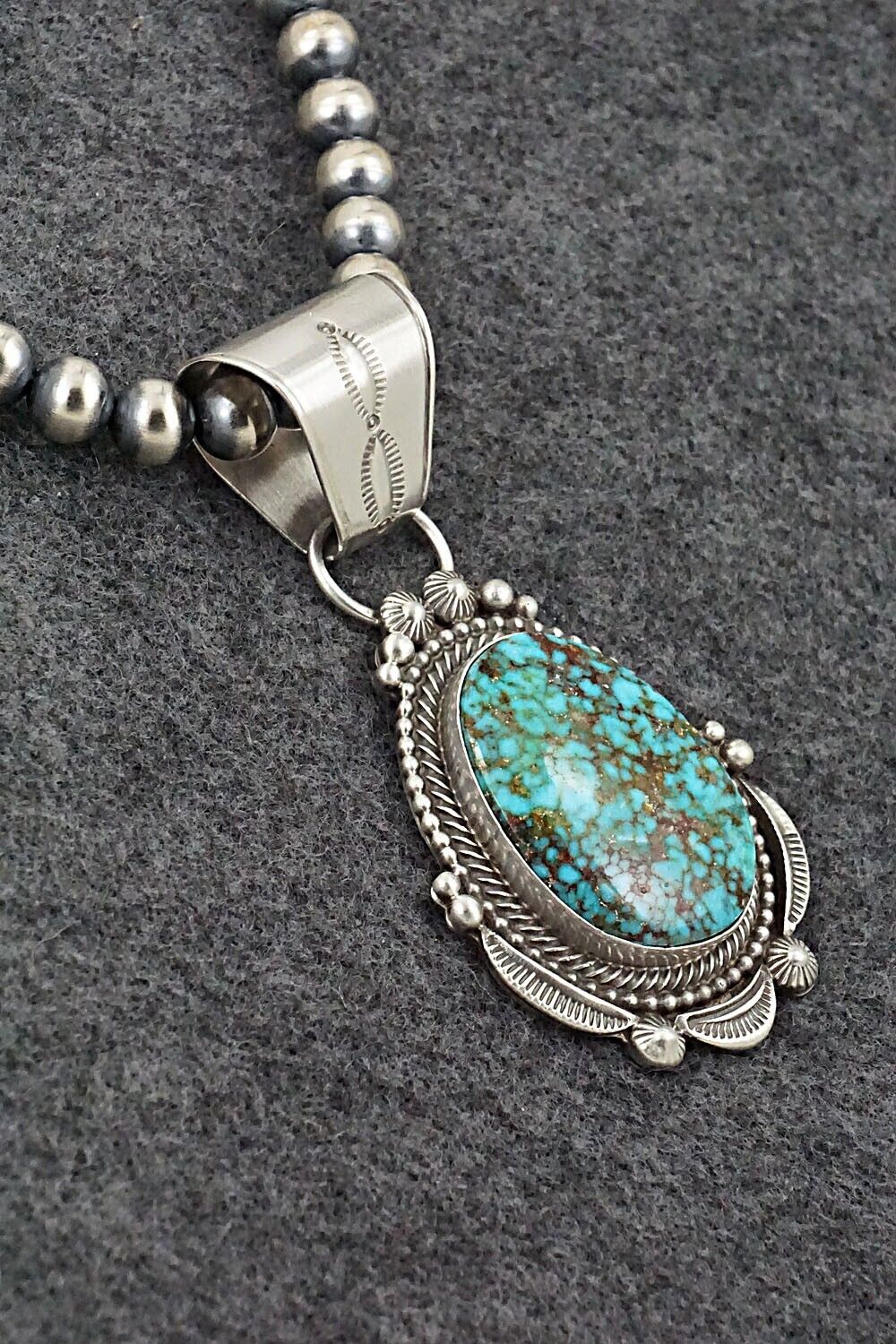 Turquoise & Sterling Silver Necklace - Tom Lewis