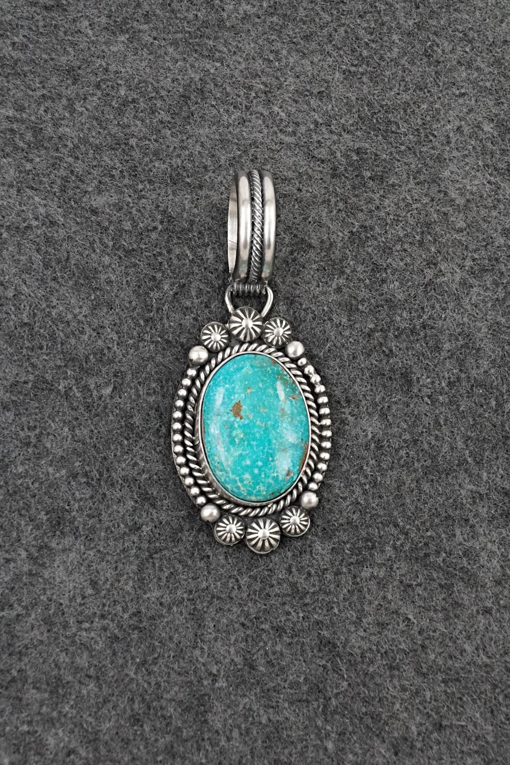 Turquoise & Sterling Silver Pendant - Michael Calladitto