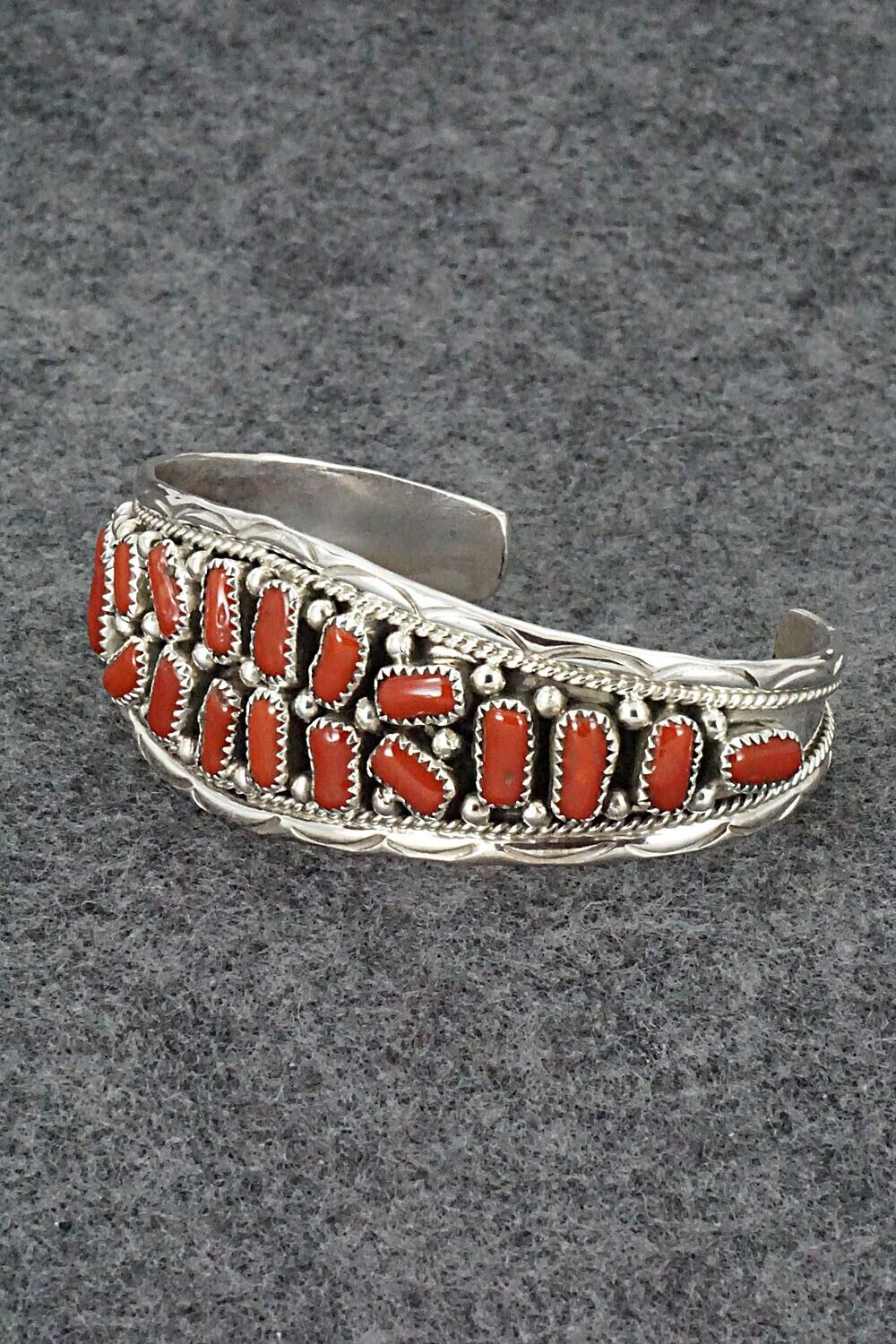 Coral and Sterling Silver Bracelet - Anita Whitegoat