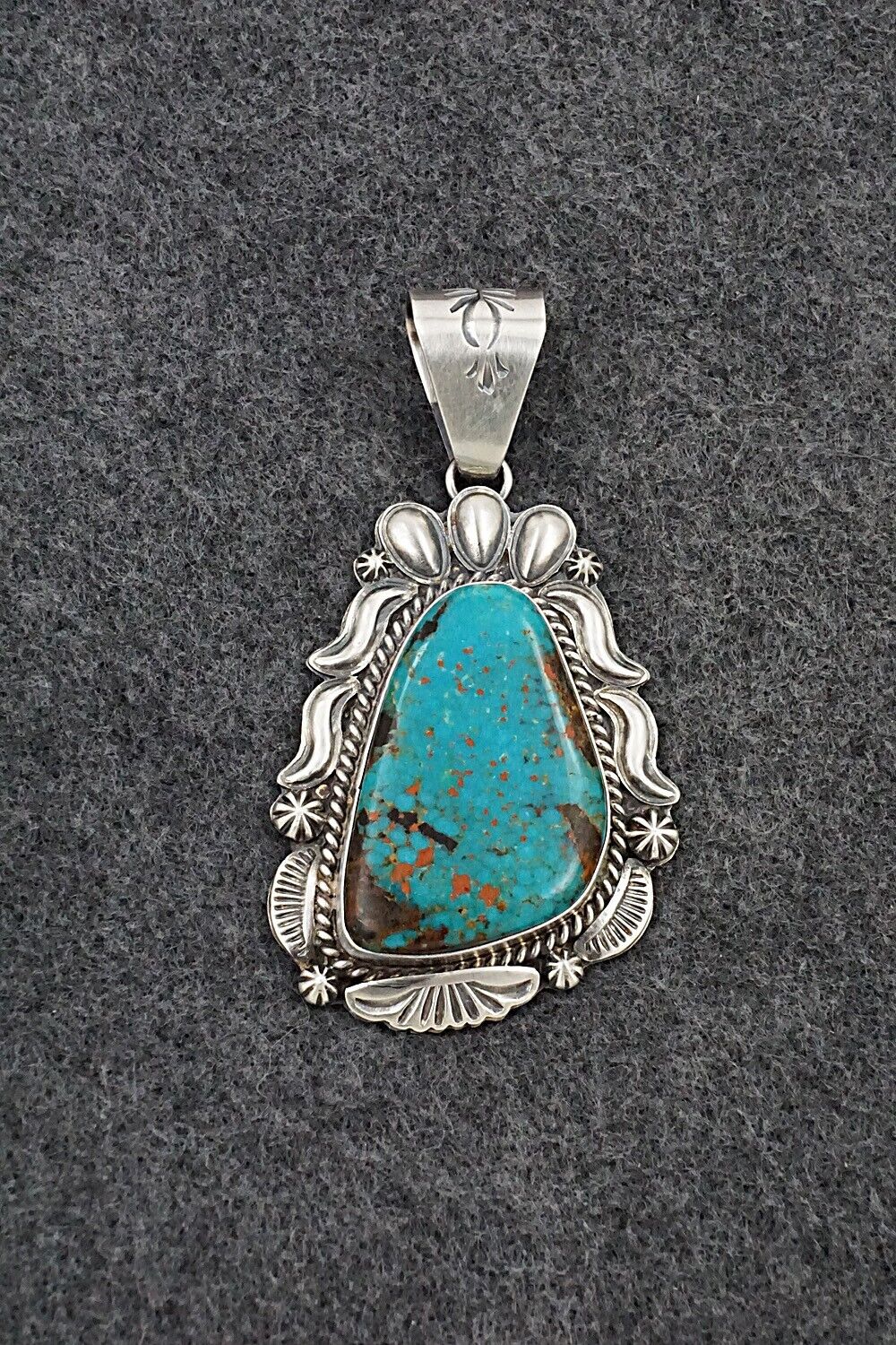 Turquoise & Sterling Silver Pendant - Raymond Delgarito