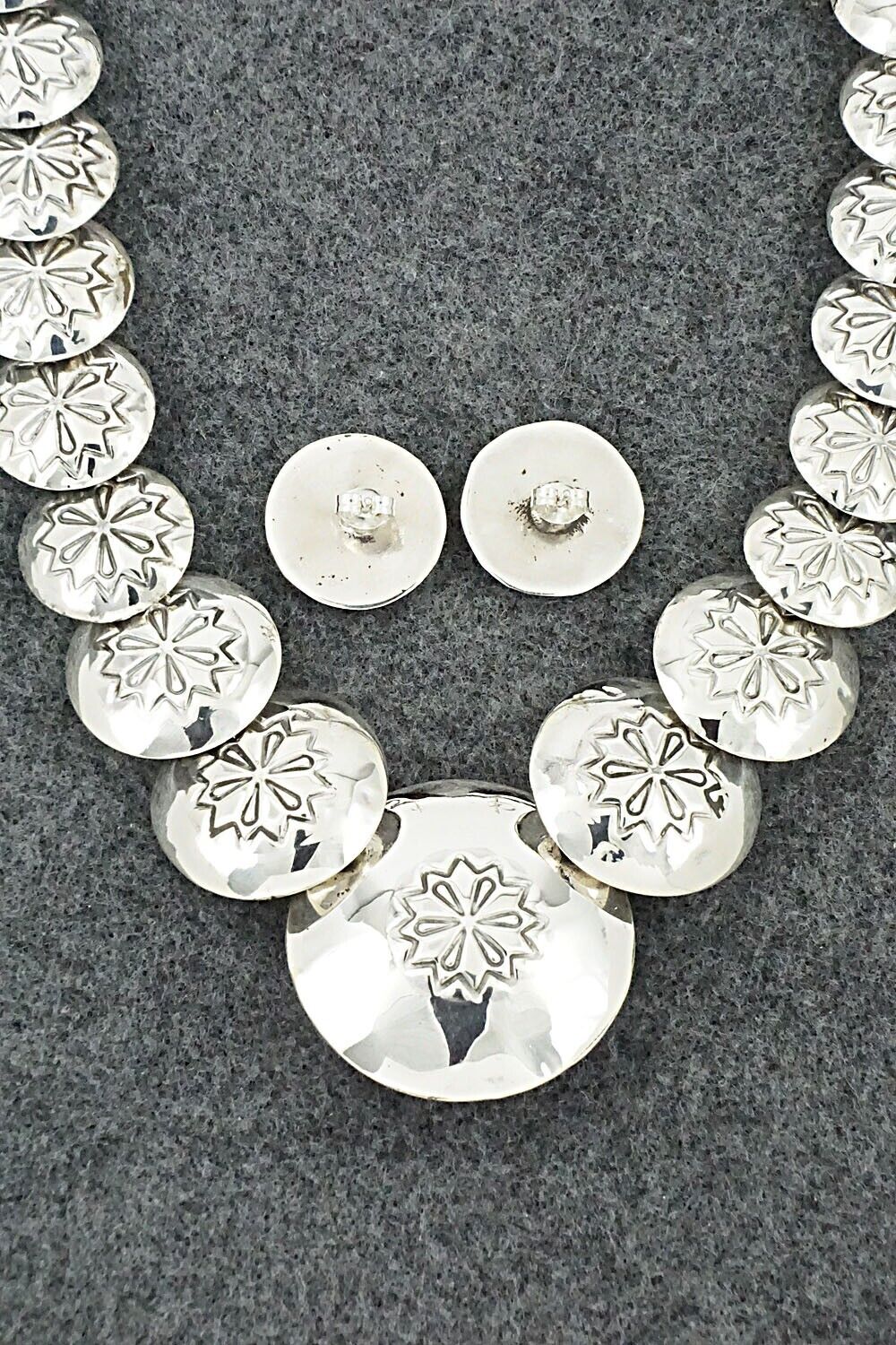 Turquoise & Sterling Silver Necklace and Earrings Set - Tim Thompson