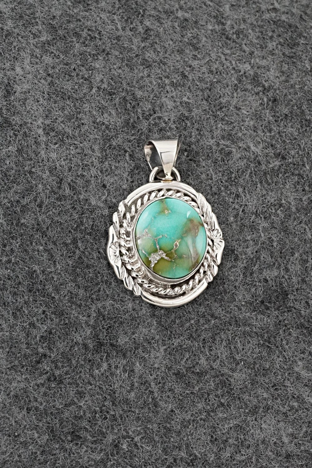 Turquoise and Sterling Silver Pendant - Gene Martinez