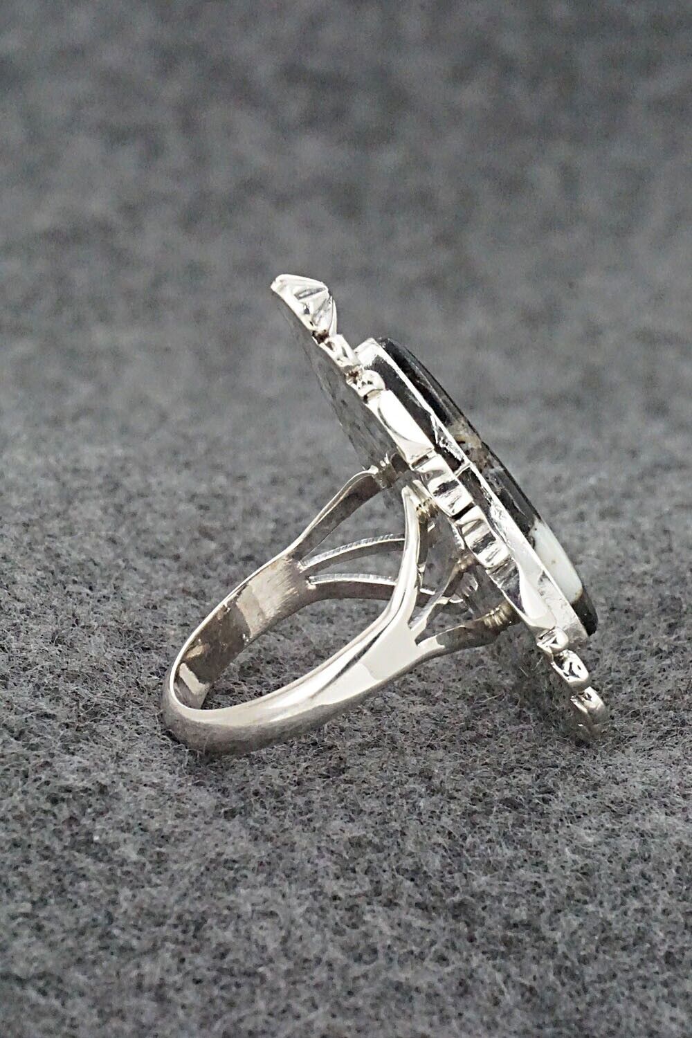 White Buffalo & Sterling Silver Ring - Daniel Benally - Size 8