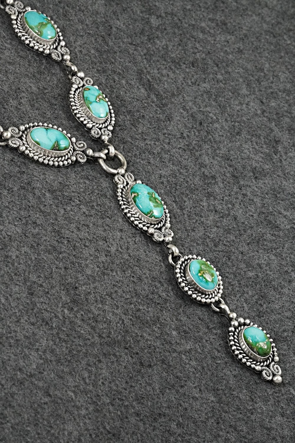 Turquoise & Sterling Silver Necklace and Earrings Set - Rosita Calladitto