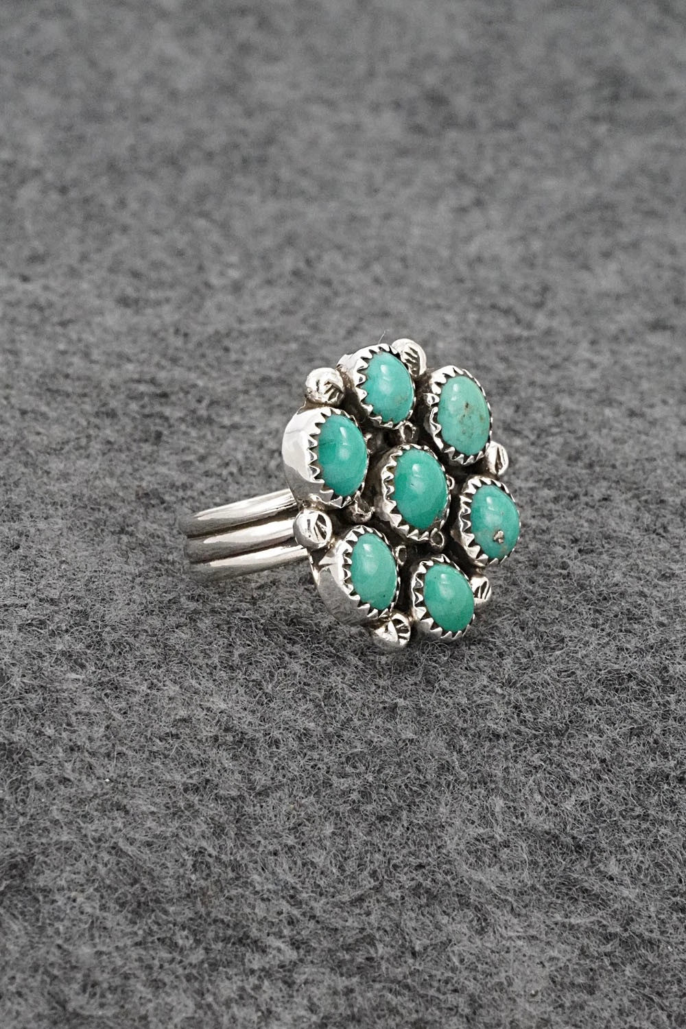 Turquoise & Sterling Silver Ring - Priscilla Reeder - Size 8