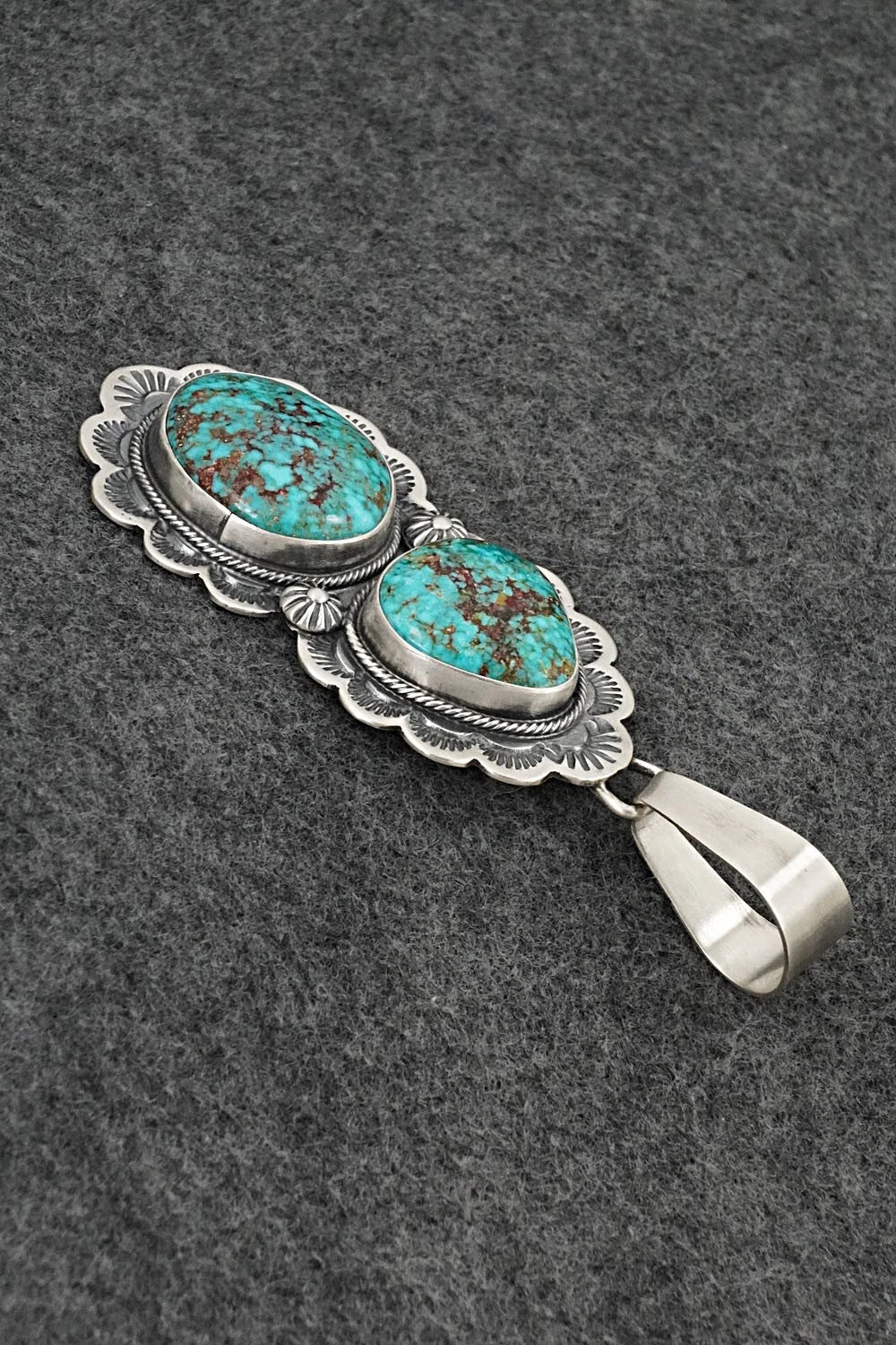 Turquoise & Sterling Silver Pendant - Darrin Livingston