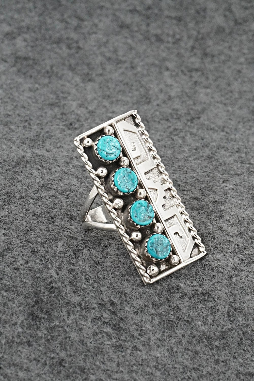Turquoise & Sterling Silver Ring - Ronnie Spencer - Size 8