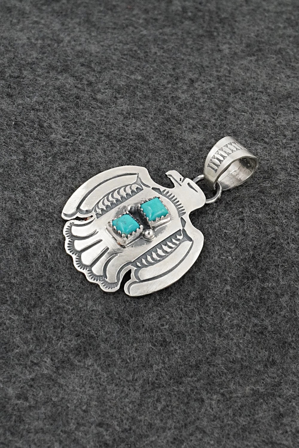 Turquoise & Sterling Silver Pendant - Robinson Martinez