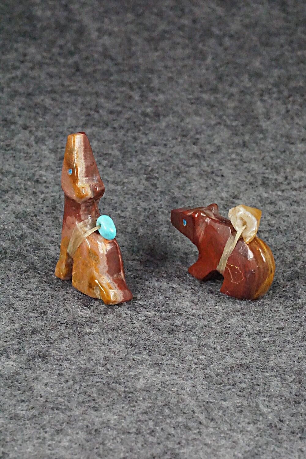 Bear and Coyote Zuni Fetish Carvings - Fernando Laiwakete