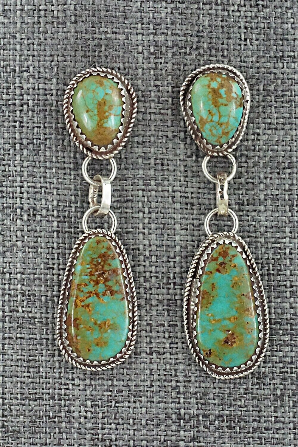 Turquoise & Sterling Silver Earrings - Ernest Hawthorne