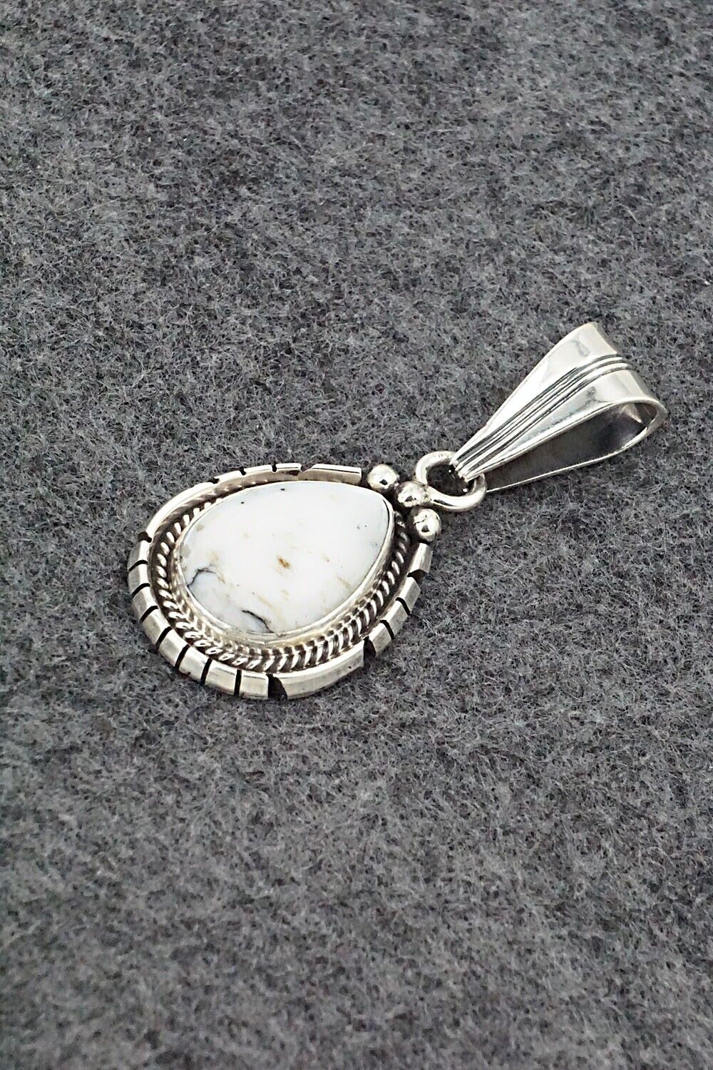 White Buffalo & Sterling Silver Pendant - Samuel Yellowhair