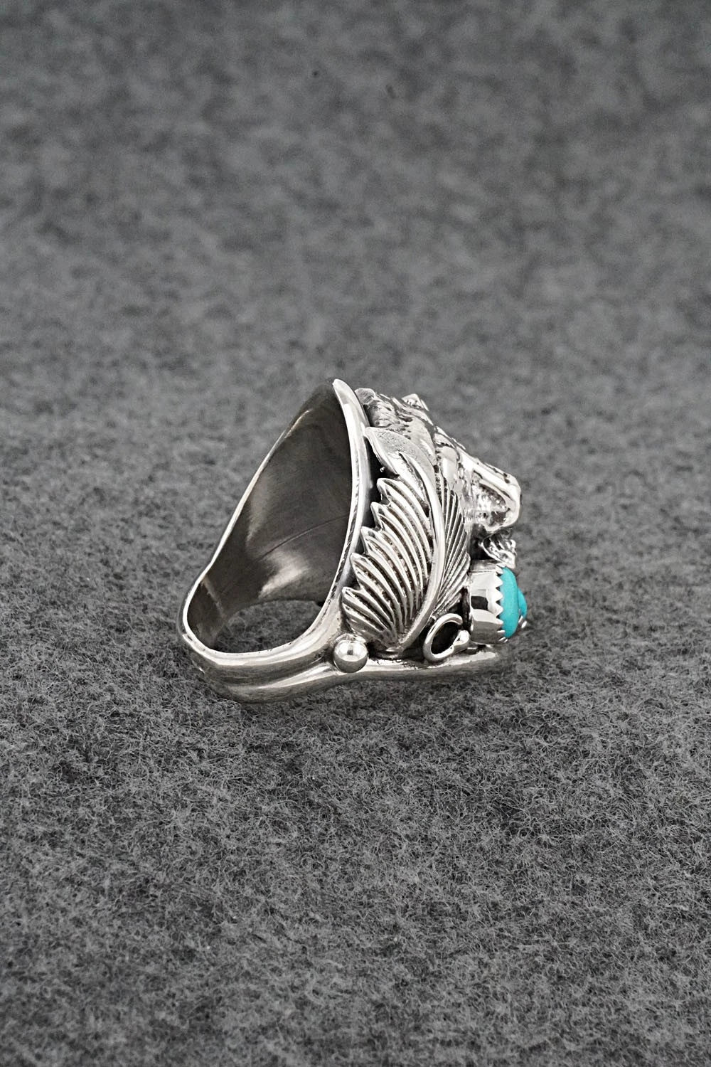 Turquoise & Sterling Silver Ring - Darrell Morgan - Size 10