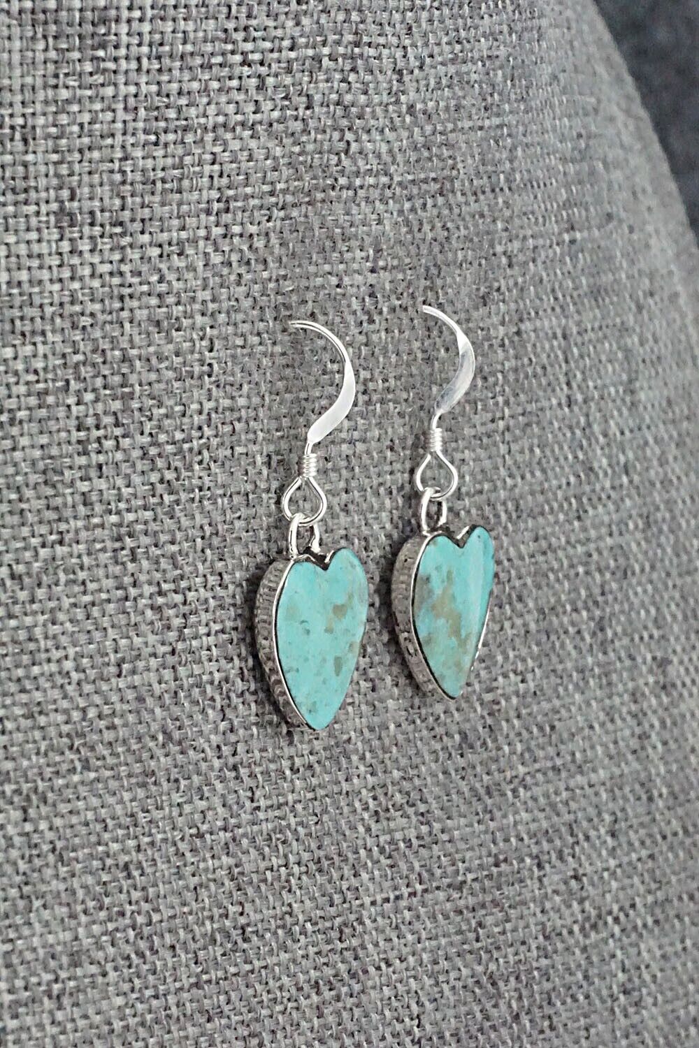 Turquoise and Sterling Silver Earrings - Sonyei Coho