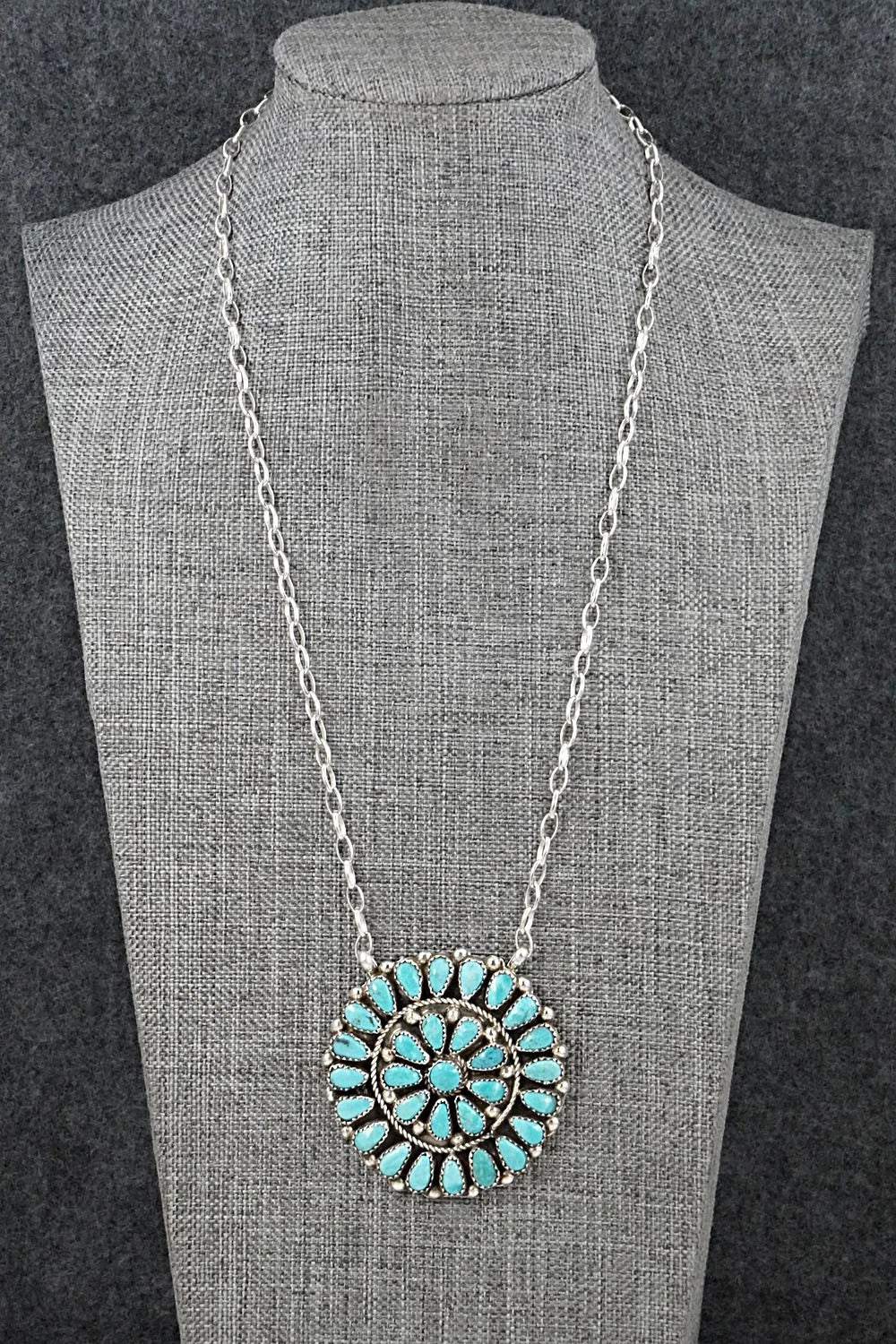 Turquoise & Sterling Silver Necklace - Eunise Wilson