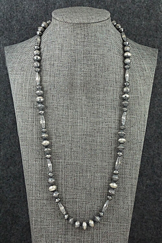 Sterling Silver Navajo Pearl Necklace 30" - Vintage