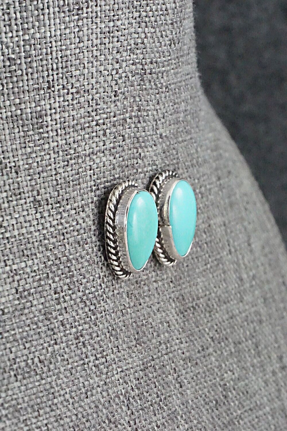 Turquoise & Sterling Silver Earrings - Marco Begaye