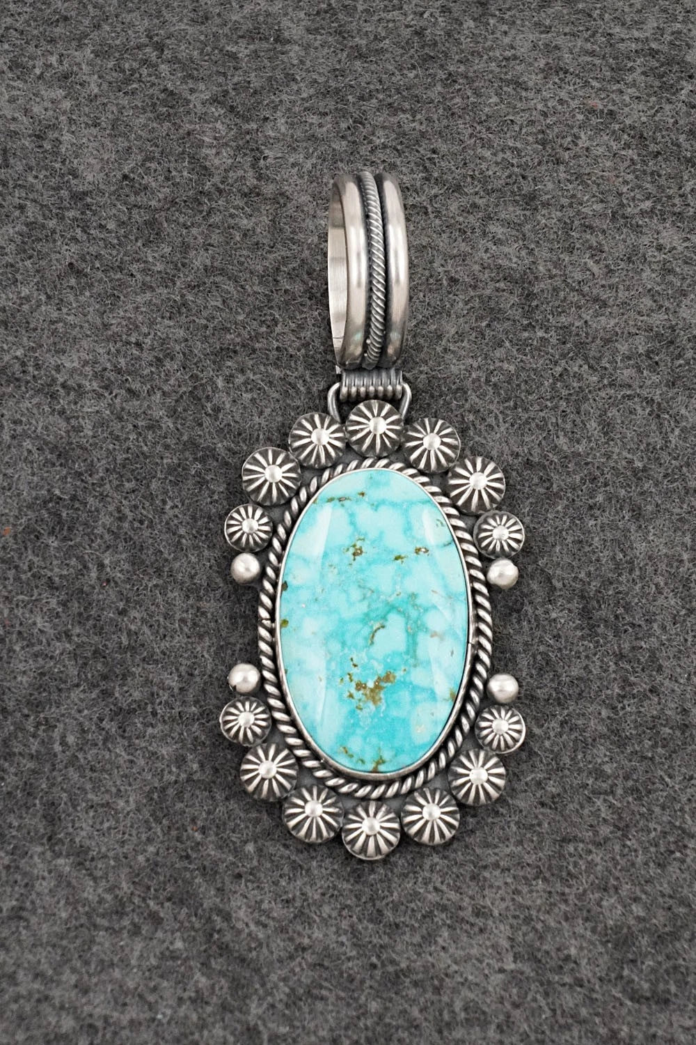 Turquoise & Sterling Silver Pendant - Michael Calladitto