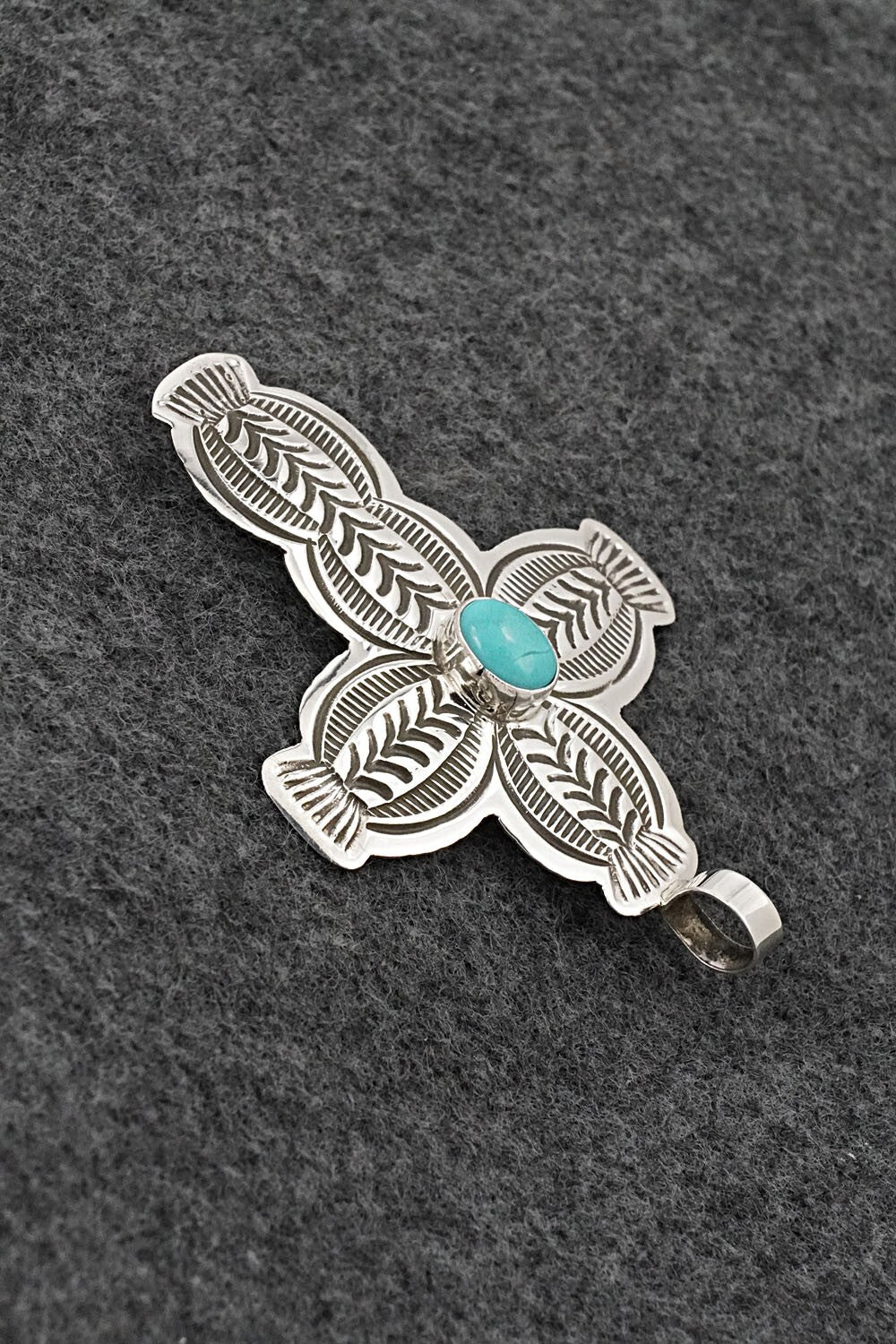 Turquoise & Sterling Silver Pendant - Arnold Blackgoat