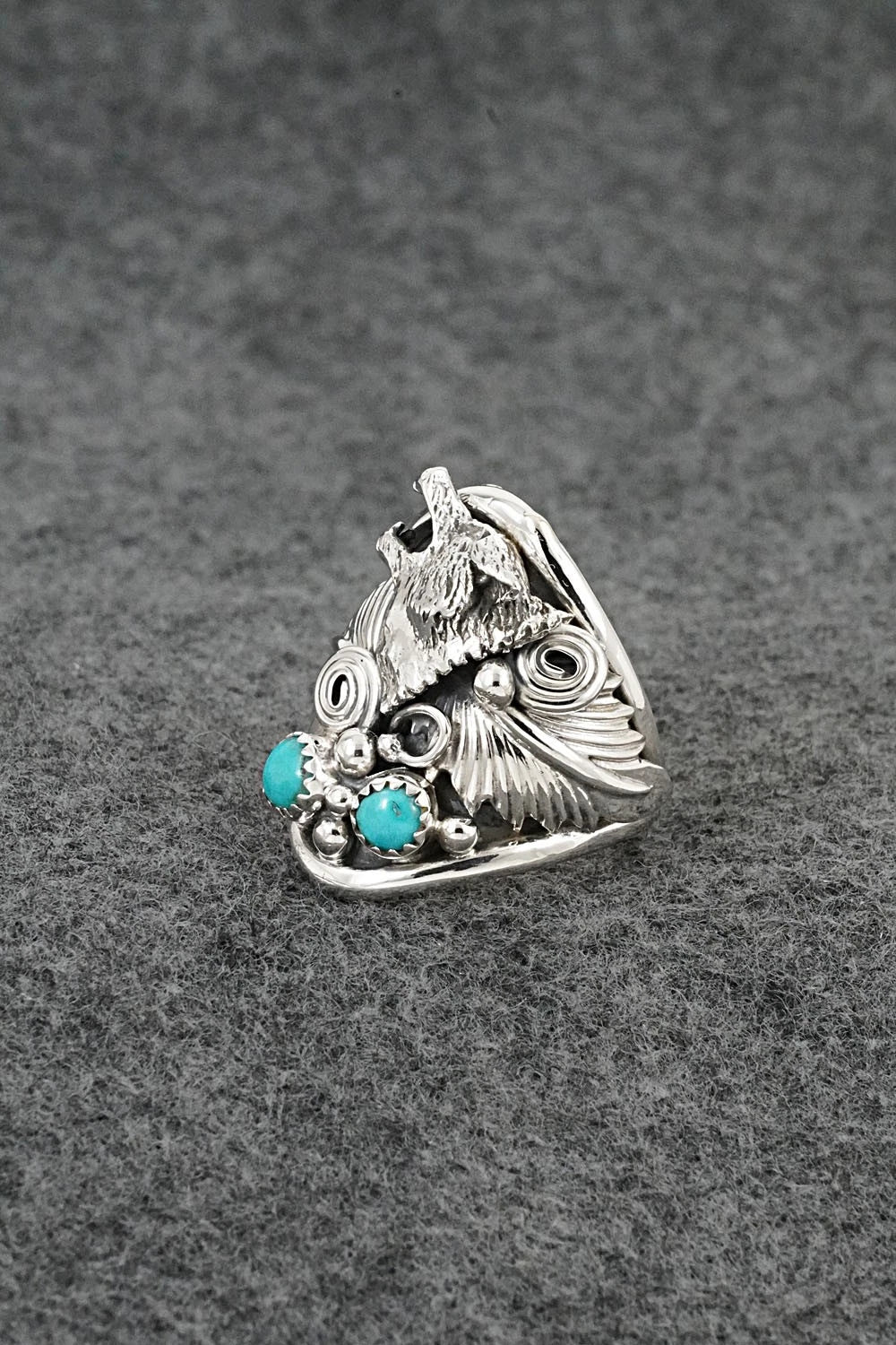 Turquoise & Sterling Silver Ring - Darrell Morgan - Size 10
