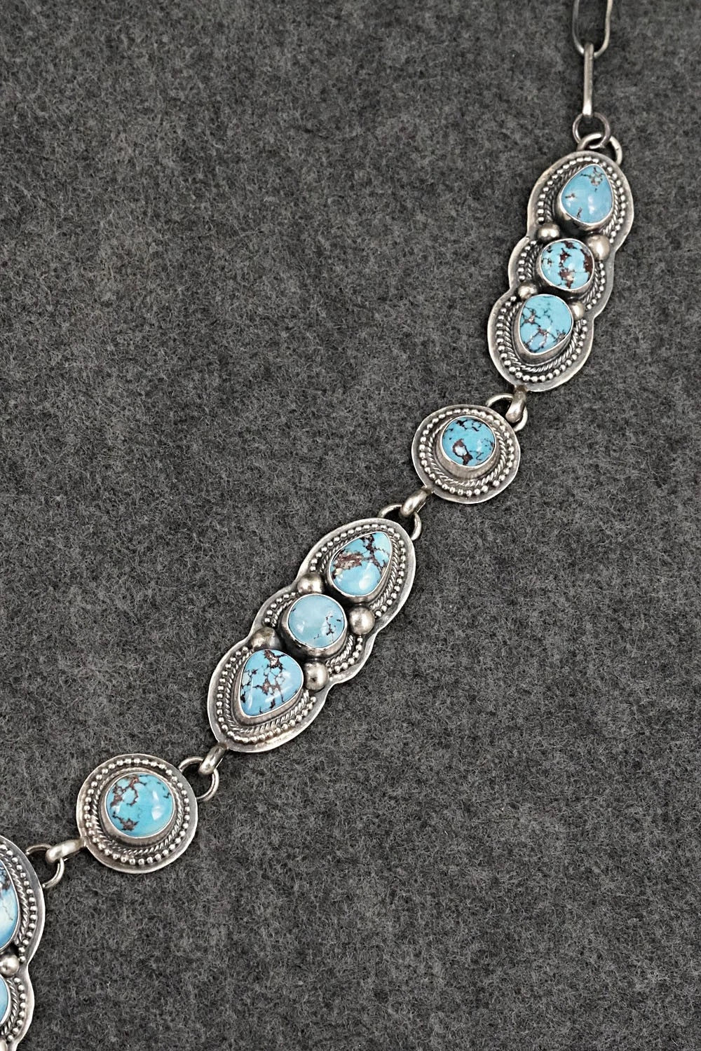 Turquoise & Sterling Silver Necklace and Earrings Set - Kathleen Livingston