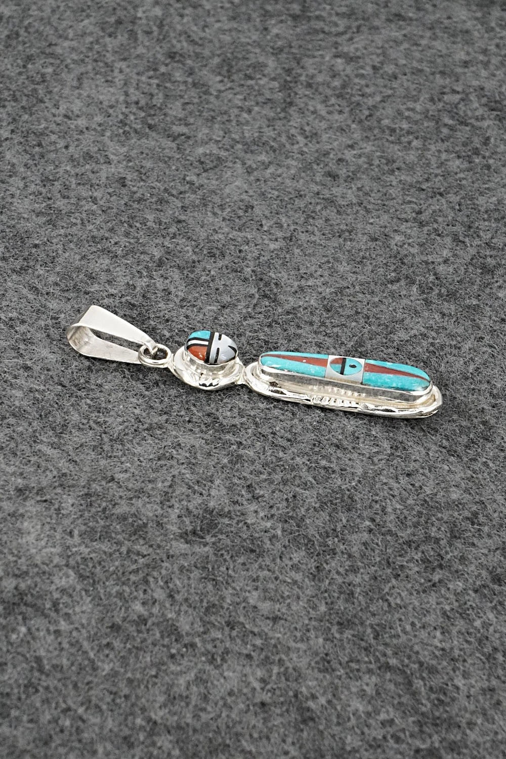 Multi Stone & Sterling Silver Pendant - Rayland Edaakie