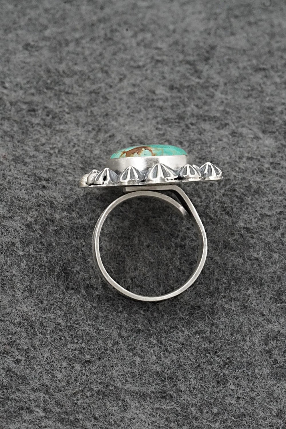 Turquoise & Sterling Silver Ring - Cordell Platero - Size Adjustable