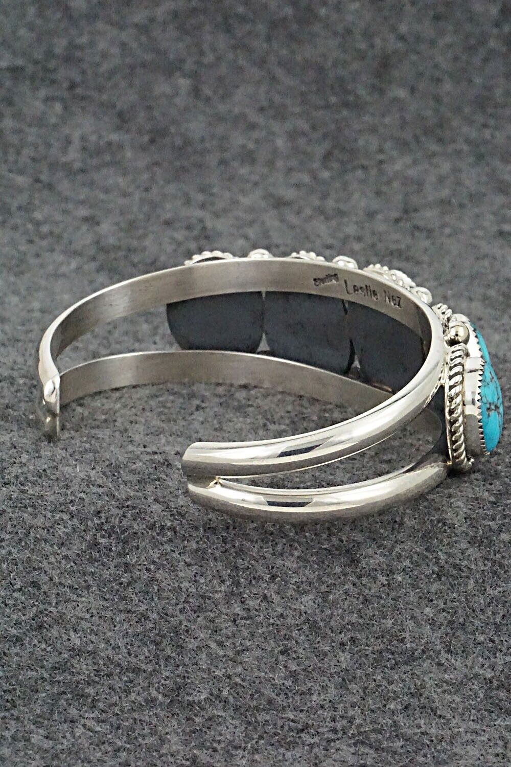 Turquoise & Sterling Silver Bracelet - Leslie Nez