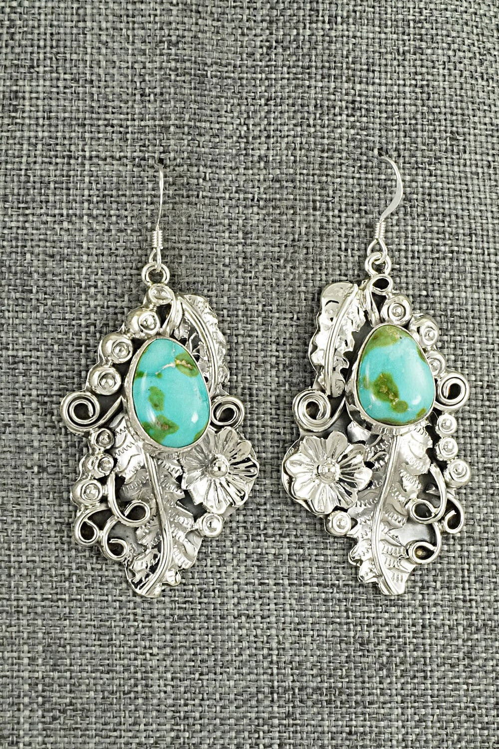 Turquoise & Sterling Silver Squash Blossom Set - Harry B. Yazzie