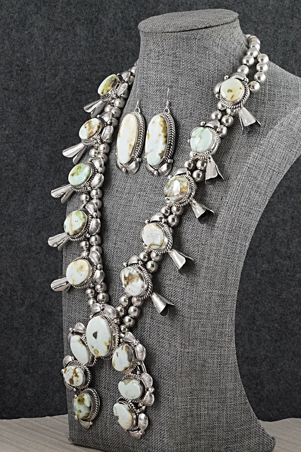 Variscite & Sterling Silver Squash Blossom Set - Vernon Johnson